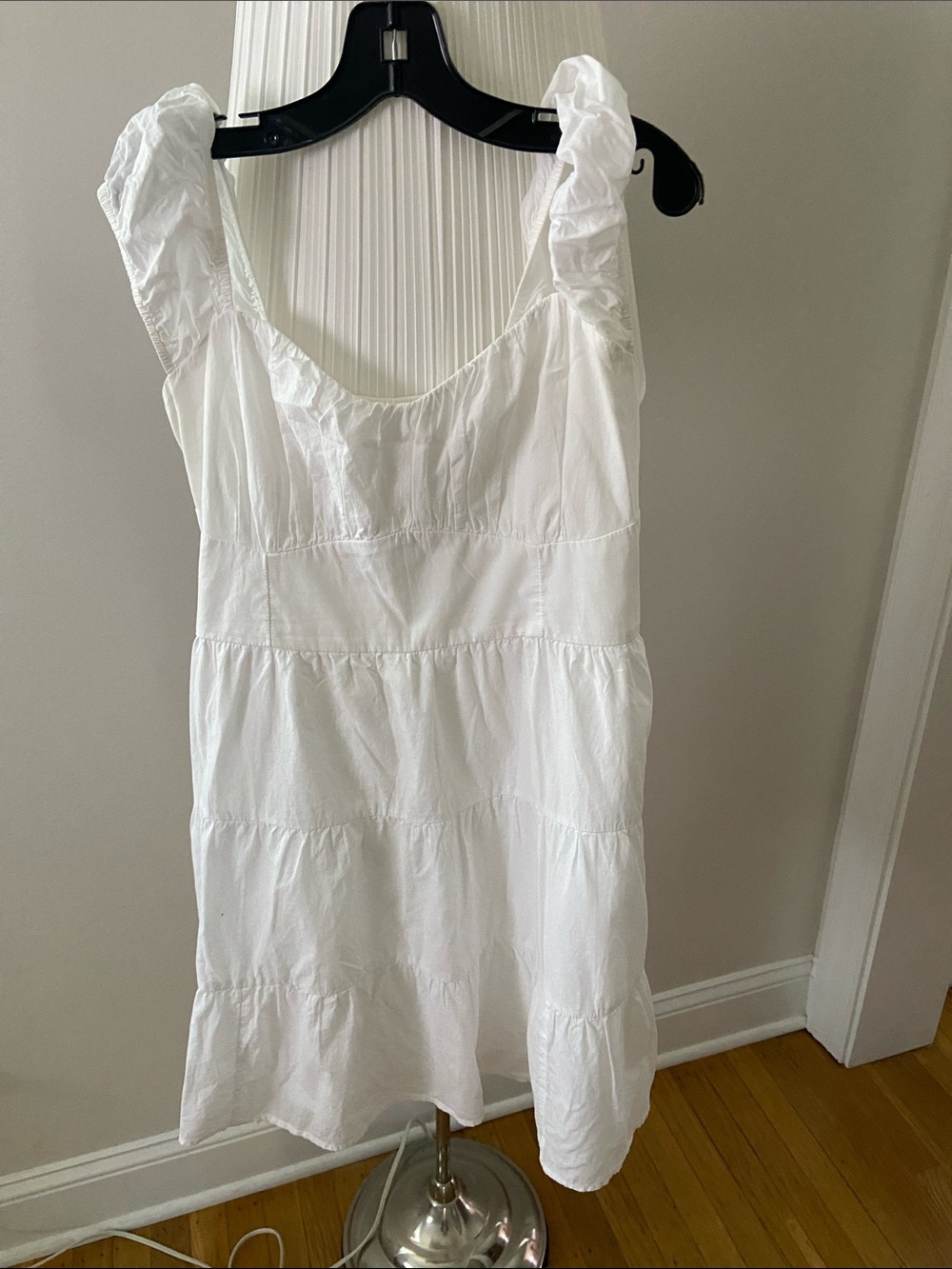 Hollister White Ruffle Strap Mini Dress